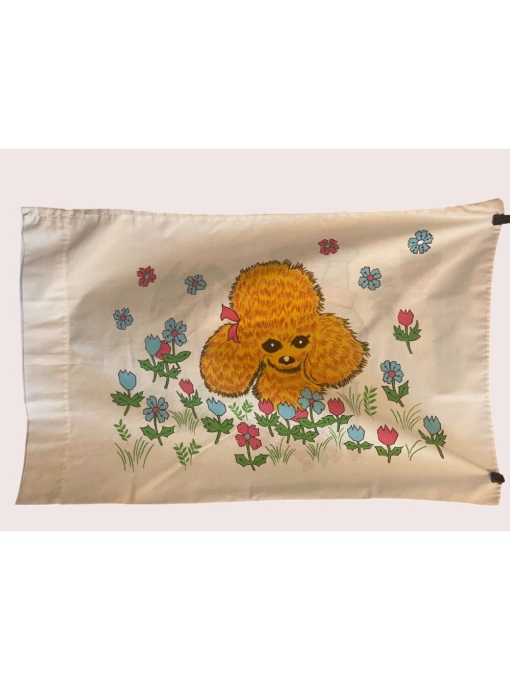 VTG Cannon Monticello Pillowcase Orange Poodle Puppy Dog Blue Elephant USA